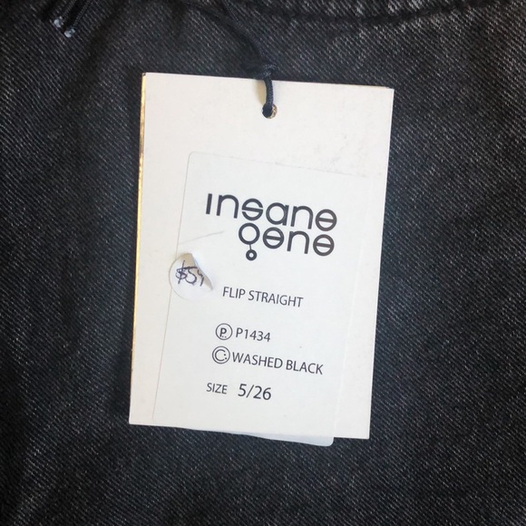 Insane Gene Flip Straight Black Jeans NWT - Picture 4 of 8